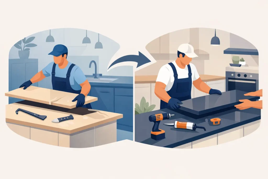 How to Remove and Install Kitchen Countertops